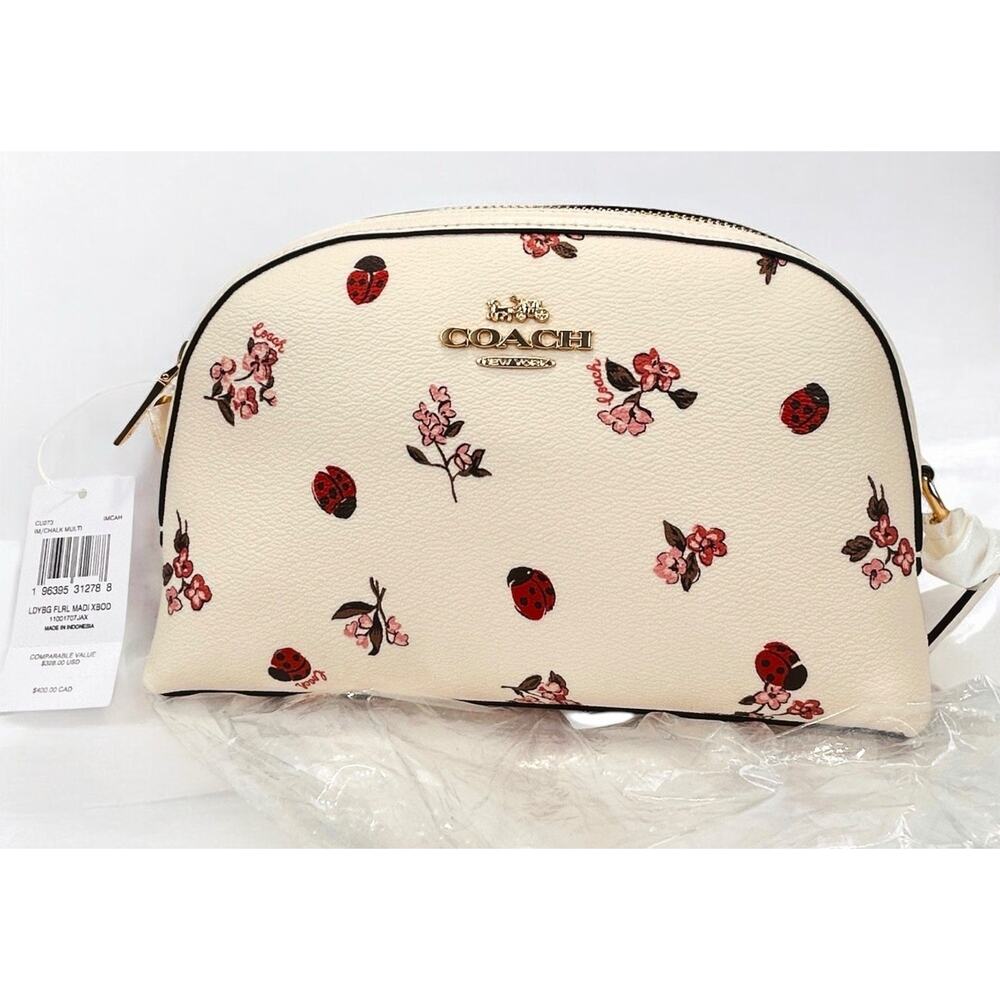 NWT  🐞  COACH LADYBUG FLORAL PRINT MADI CROSSBODY